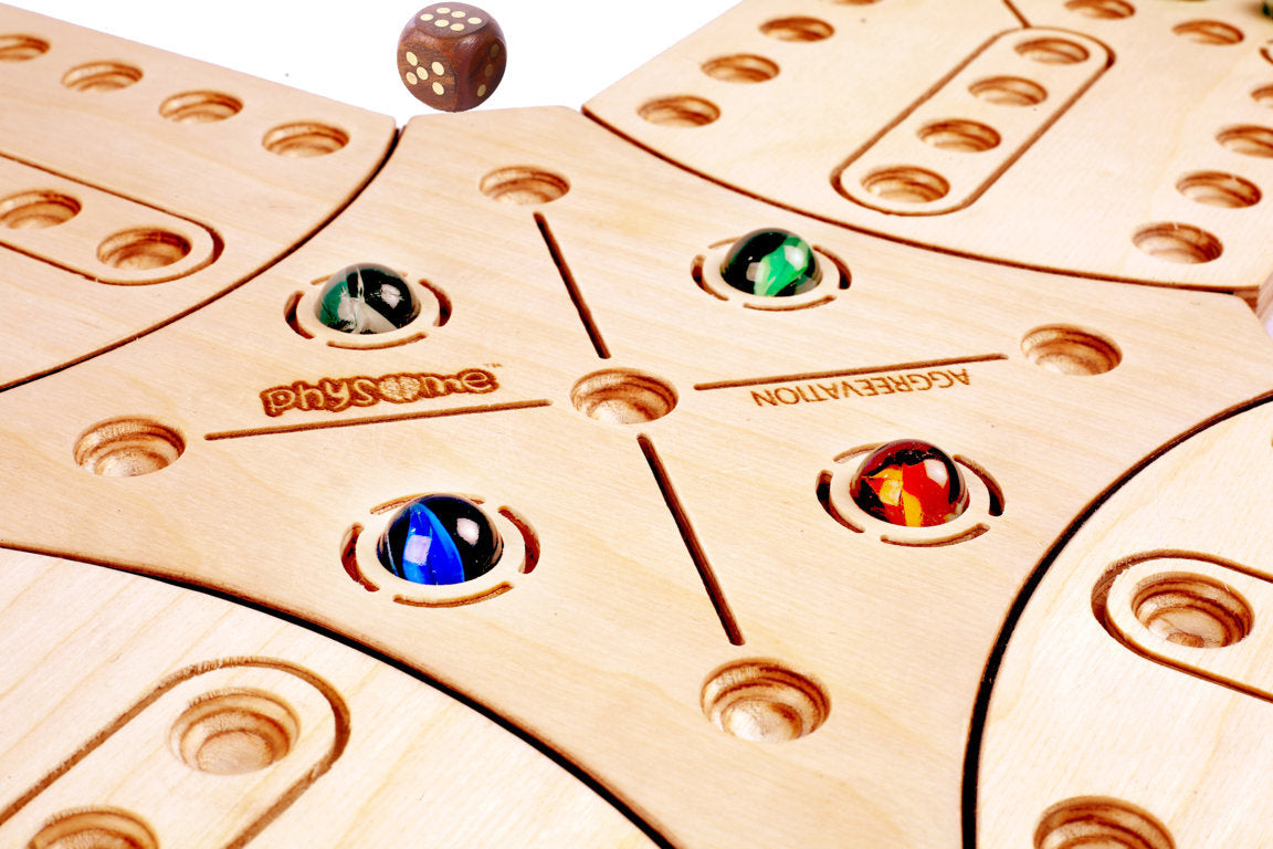 Wooden Aggravation Ludo Style Family Fun Board Game (4 Player)