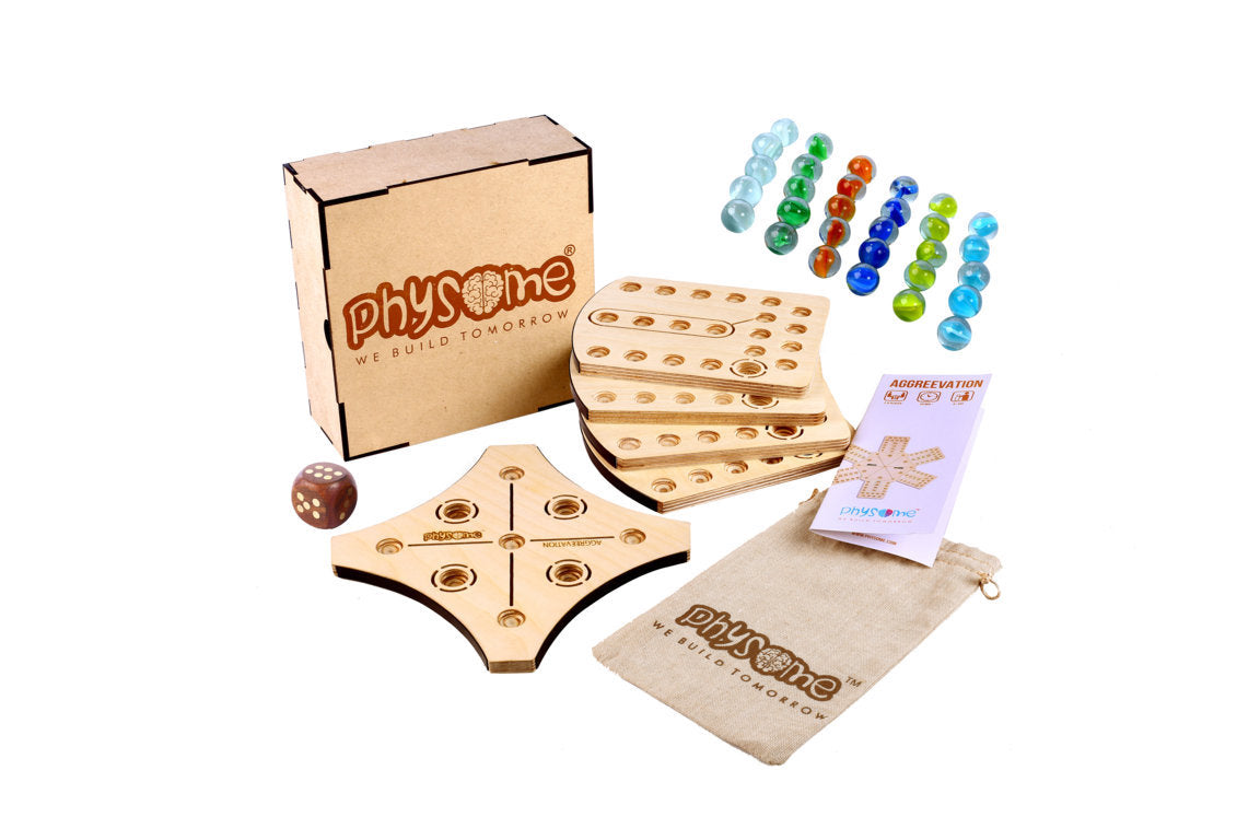 Wooden Aggravation Ludo Style Family Fun Board Game (4 Player)