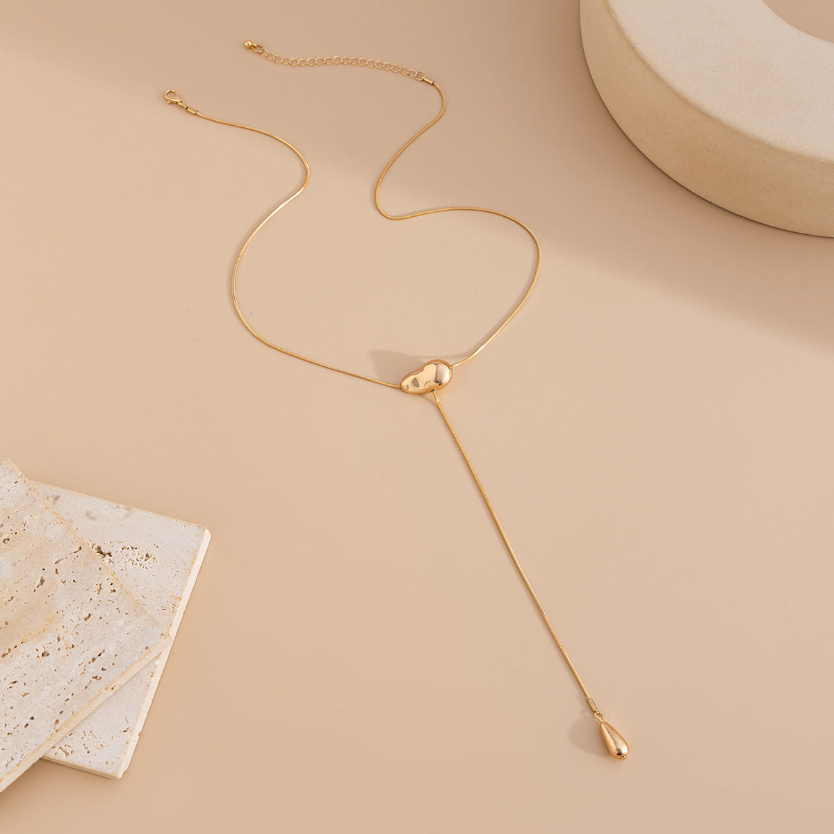 Simple CCB Water Drop Pendant Necklace