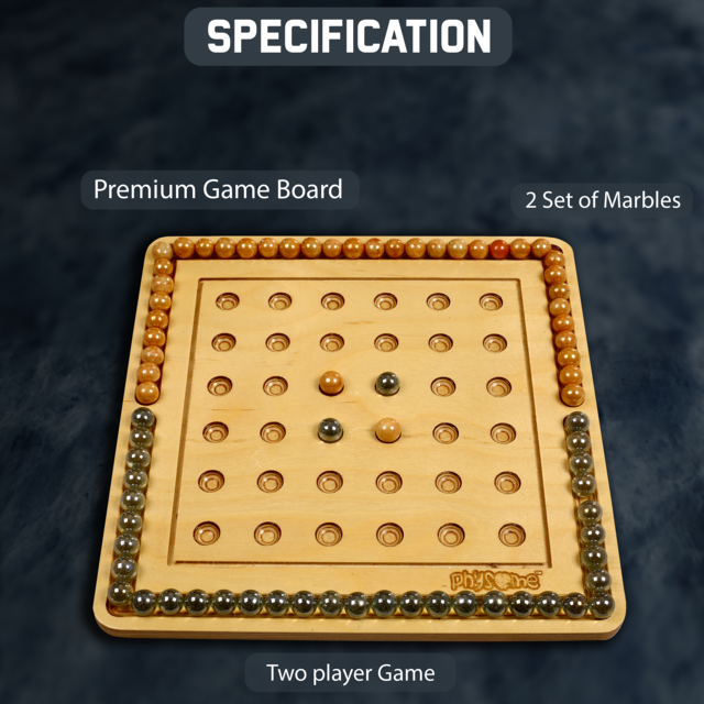 Wooden Othello Marble Empire Board Game with Glass Marbles
