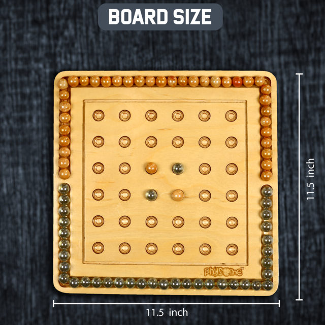 Wooden Othello Marble Empire Board Game with Glass Marbles