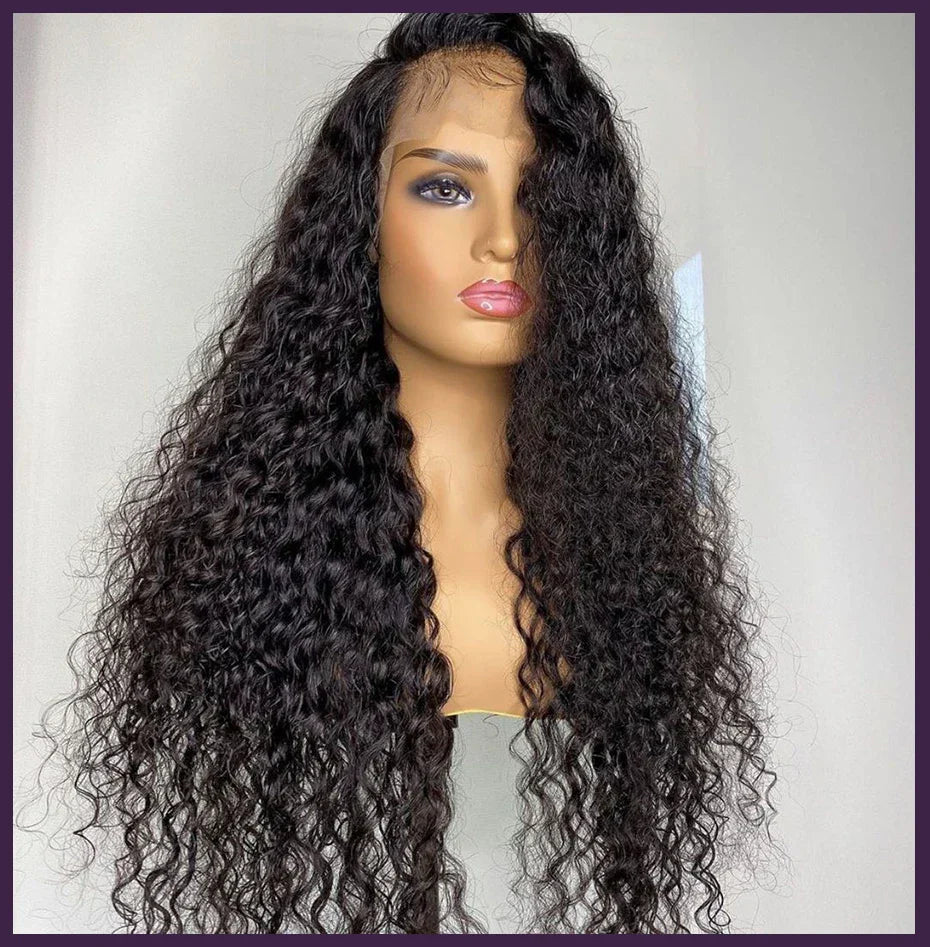 300% Density 40 46 Inch Deep Wave 13x6 HD Lace Front Human Hair Wig Loose Water Curly 13x4 Lace Frontal Wig Human Hair For Women