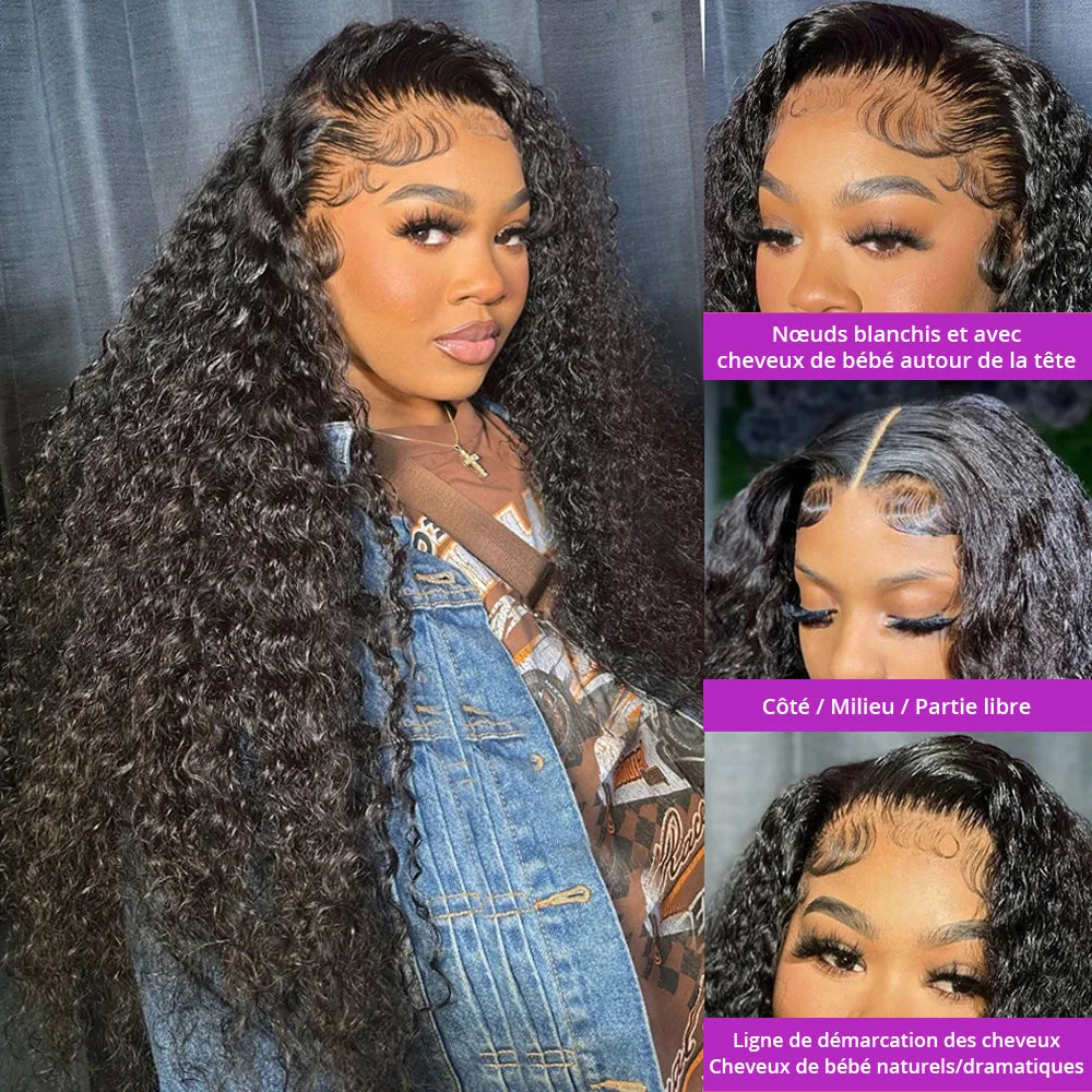 7X5 13X4 Water Wave Glueless Wig Ready to Wear PrePlucked 13X6 Deep Wave HD Lace Frontal Wig Curly Human Hair Wigs For Women