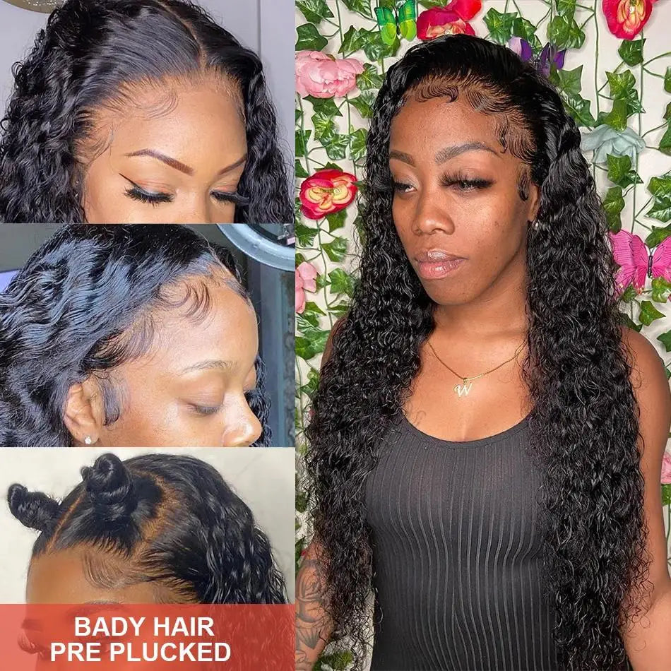 Super Sale Water Wave 13x4 Lace Front Real Human Hair Wigs For Black Women 30 Inch HD Wet And Wavy Loose Deep Wave Frontal Wig