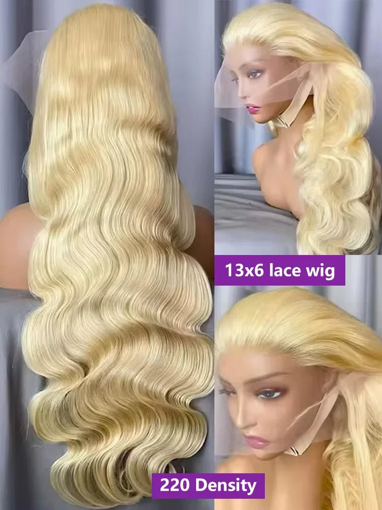 300 Density Blonde 613 Lace Front Wigs 13x6 HD Lace Body Wave Wig 40 42 Inch Brazilian Pre Plucked Colored Lace Frontal Remy Wig