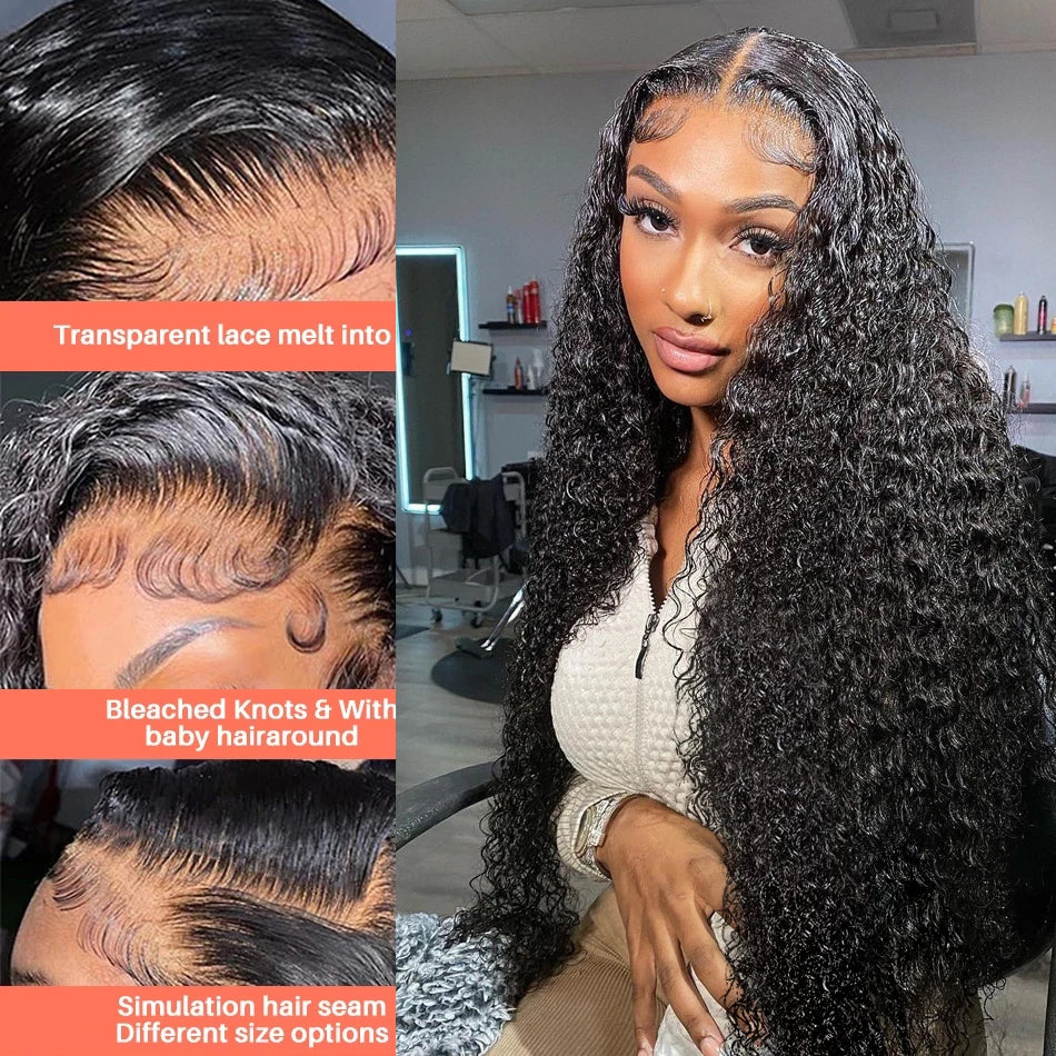 13x6 13x4 Kinky Curly Lace Front Human Hair Wigs Brazilian Deep Wave Frontal Wig For Women 100% Natural Human Hair Wigs On Sale