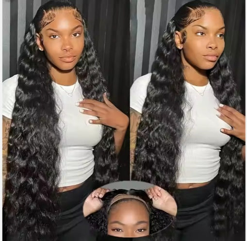 Glueless Wigs 70 Human Hair Pre Plucked Pre Cut 200 Density Transparent HD Lace Frontal Wigs Loose Deep Wave Wigs