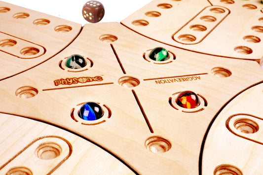 Wooden Aggravation Ludo Style Family Fun Board Game (4 Player)
