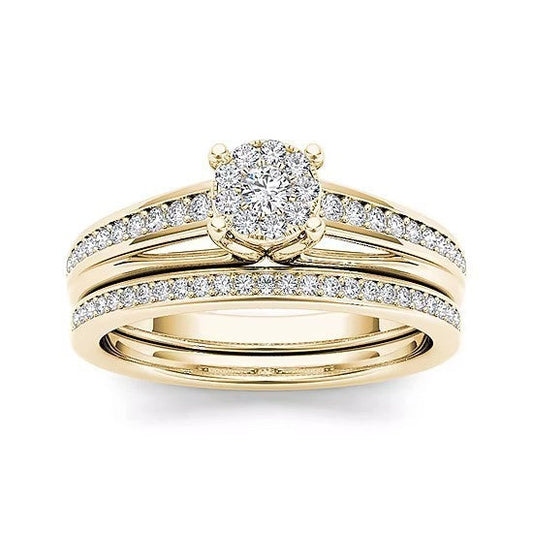 European And American Ring Female Micro-inlaid