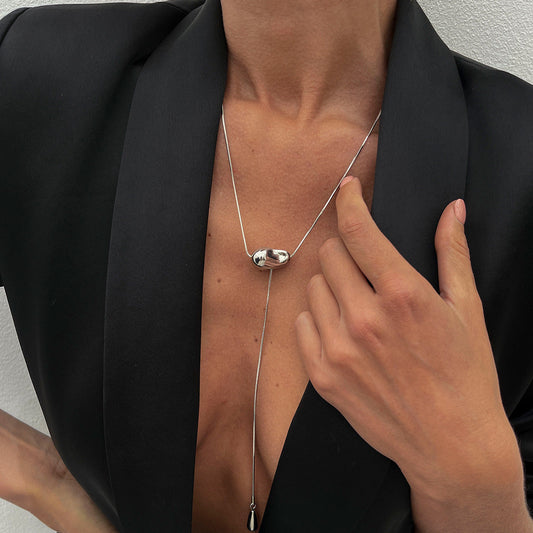 Simple CCB Water Drop Pendant Necklace