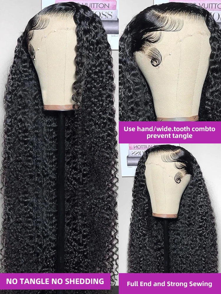 High Density 300% 40 46 Inch Deep Wave 13x6 HD Lace Front Human Hair Wig Water Wave Curly 13x4 360 Lace Frontal Wigs Human Hair