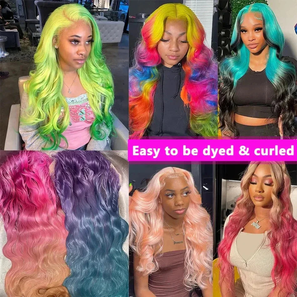 Blonde 613 13x6 Lace Frontal Wigs Pre plucked Body Wave Human Hair Wigs HD 613 Lace Front Human Hair Wigs For Women Can Be Dyed