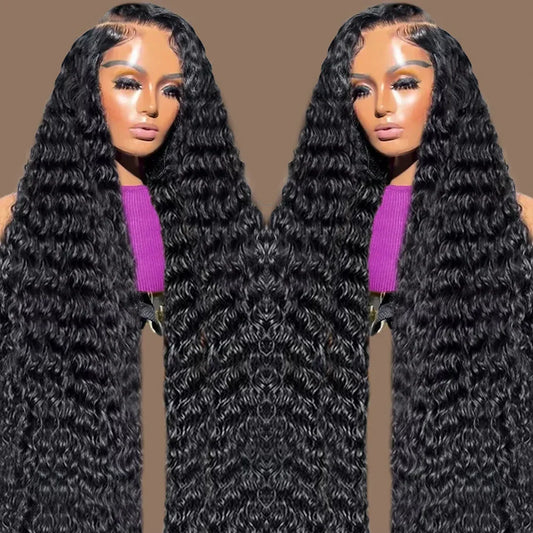 7X5 13X4 Water Wave Glueless Wig Ready to Wear PrePlucked 13X6 Deep Wave HD Lace Frontal Wig Curly Human Hair Wigs For Women