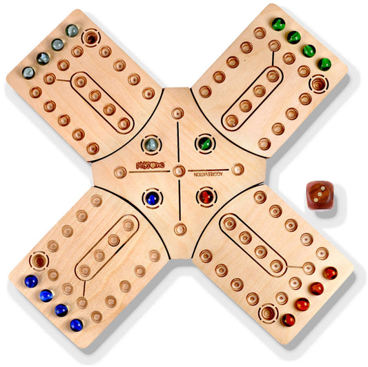 Wooden Aggravation Ludo Style Family Fun Board Game (4 Player)
