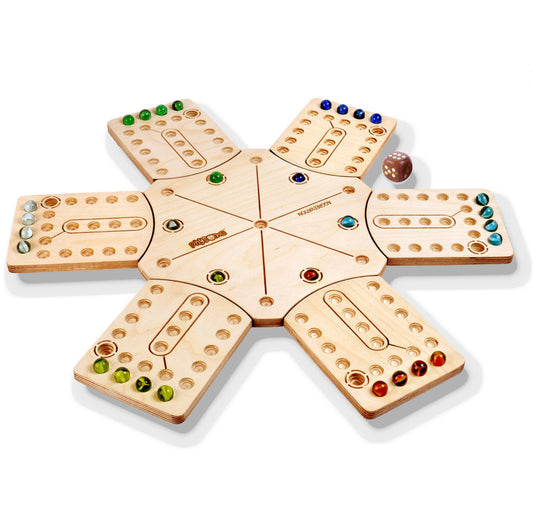 Wooden Aggravation Ludo Style Family Fun Board Game (6 Player)