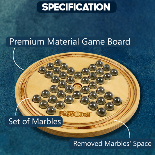 Marblevita Brainvita Pro 1 Players Table Top Wooden Board Game