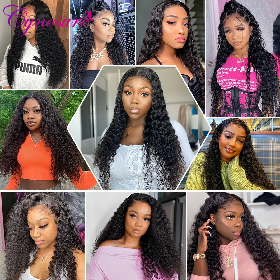 Cynosure Water Wave Lace Front Human Hair Wigs For Women PrePlucked 13x4/13x6 HD Transparent Lace Frontal Human Hair Wigs