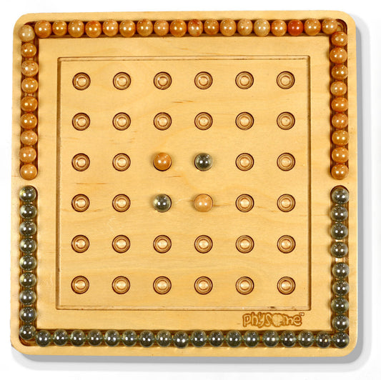 Wooden Othello Marble Empire Board Game with Glass Marbles