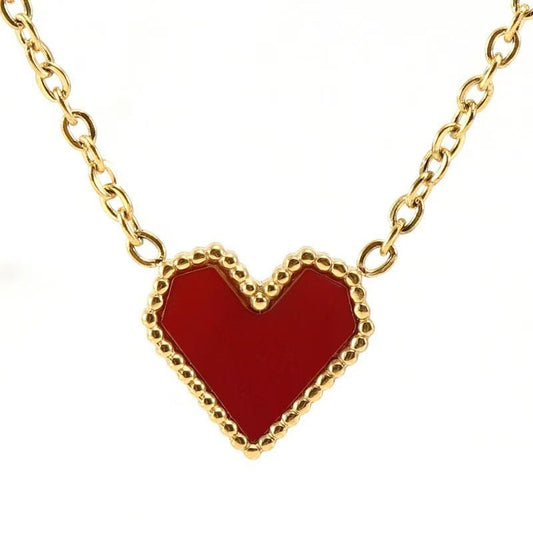 Red Peach Heart Short Necklace For Ladies Necklace