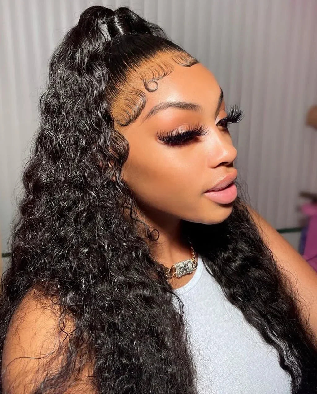 7X5 13X4 Water Wave Glueless Wig Ready to Wear PrePlucked 13X6 Deep Wave HD Lace Frontal Wig Curly Human Hair Wigs For Women
