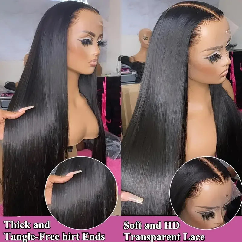 Brazilian 13x6 Lace Frontal Wig Bone Straight 13x4 Transparent Lace Front Human Hair Wigs For Black Women Pre Plucked Gabrielle