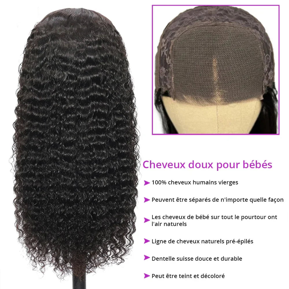 7X5 13X4 Water Wave Glueless Wig Ready to Wear PrePlucked 13X6 Deep Wave HD Lace Frontal Wig Curly Human Hair Wigs For Women