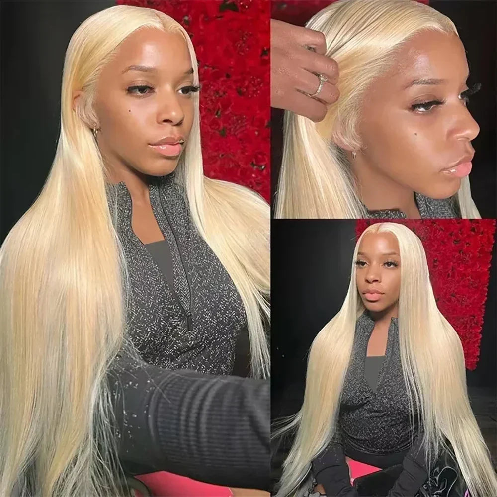 613 Honey Blonde 13x6 HD Lace Frontal Human Hair Wigs Transparent Brazilian Straight 13x4 Lace Frontal Human Hair Wigs For Women