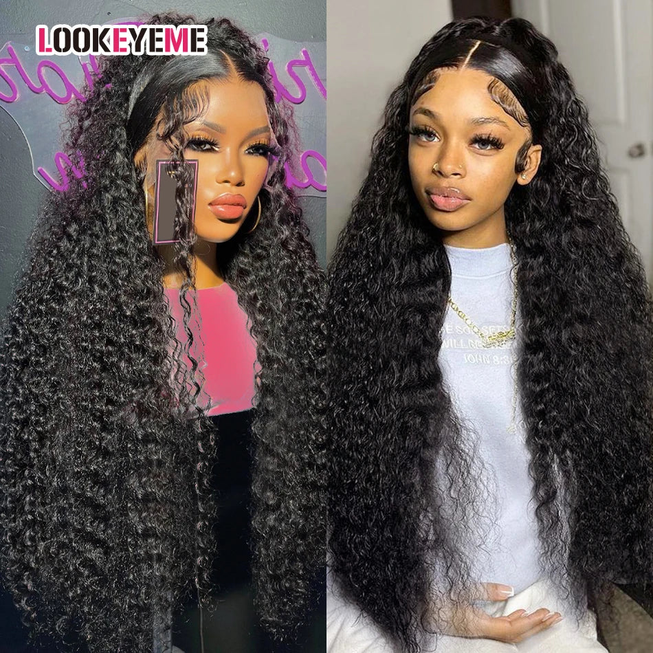 HD Deep Wave 13x4 Lace Frontal Human Hair Wig On Sale 28 30 32 Inch Brazilian Remy 200% Density Curly 4x4 Closure Wigs for Women
