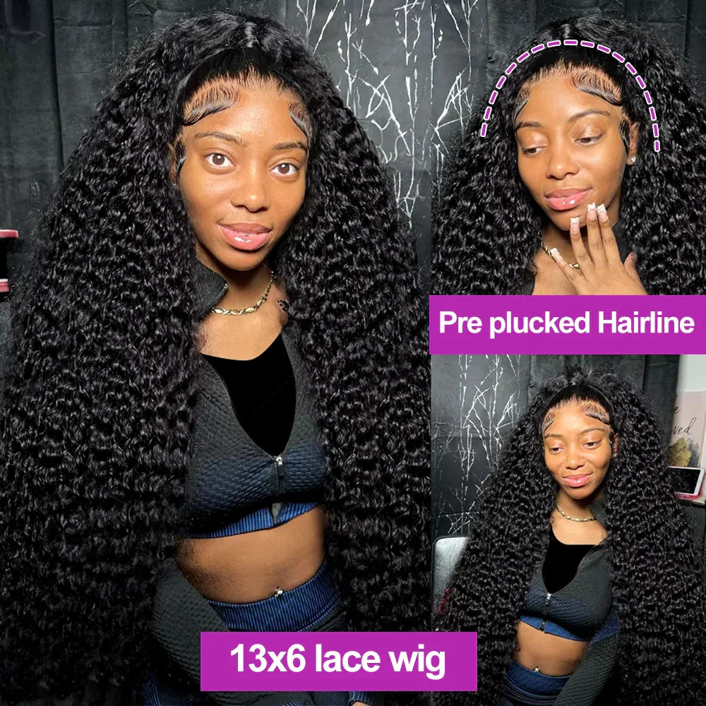 7X5 13X4 Water Wave Glueless Wig Ready to Wear PrePlucked 13X6 Deep Wave HD Lace Frontal Wig Curly Human Hair Wigs For Women
