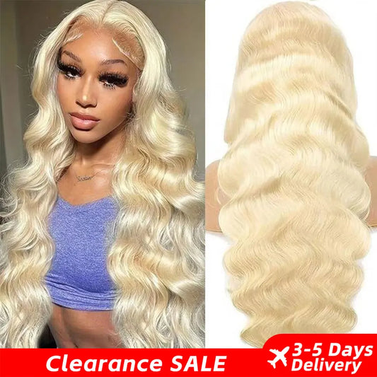 Blonde 613 13x6 Lace Frontal Wigs Pre plucked Body Wave Human Hair Wigs HD 613 Lace Front Human Hair Wigs For Women Can Be Dyed