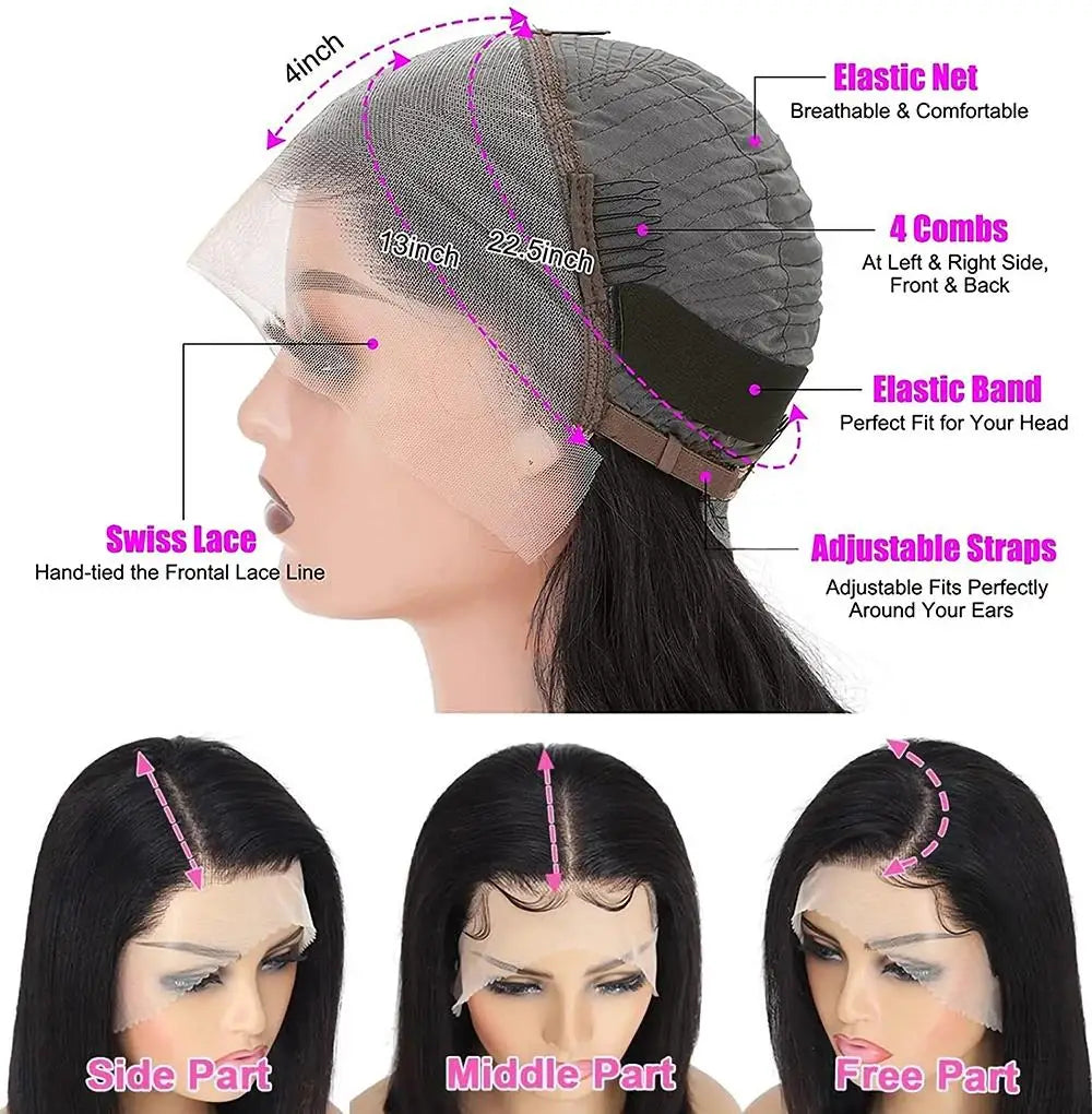 Super Sale Water Wave 13x4 Lace Front Real Human Hair Wigs For Black Women 30 Inch HD Wet And Wavy Loose Deep Wave Frontal Wig