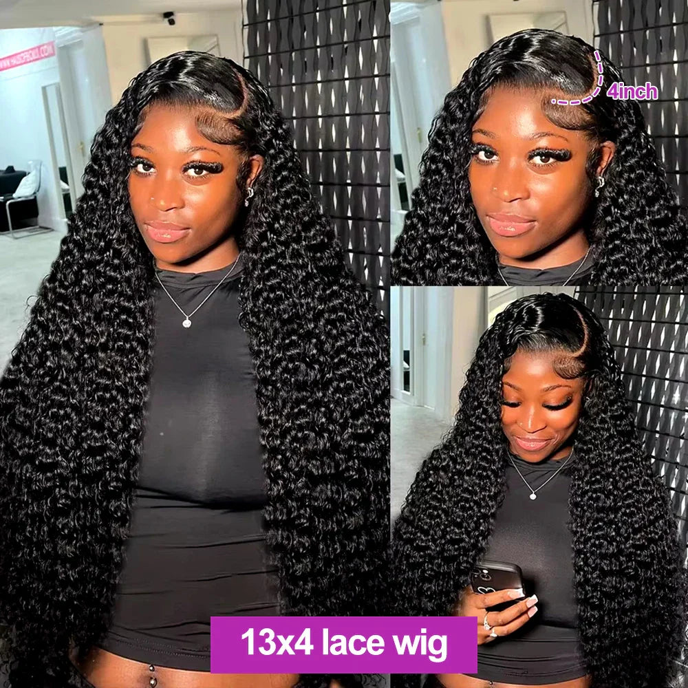 7X5 13X4 Water Wave Glueless Wig Ready to Wear PrePlucked 13X6 Deep Wave HD Lace Frontal Wig Curly Human Hair Wigs For Women