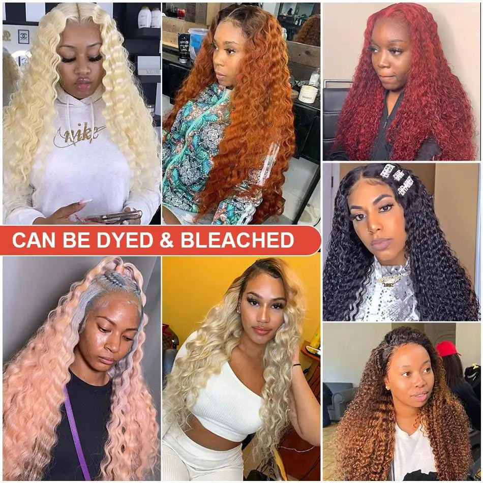 Super Sale Water Wave 13x4 Lace Front Real Human Hair Wigs For Black Women 30 Inch HD Wet And Wavy Loose Deep Wave Frontal Wig