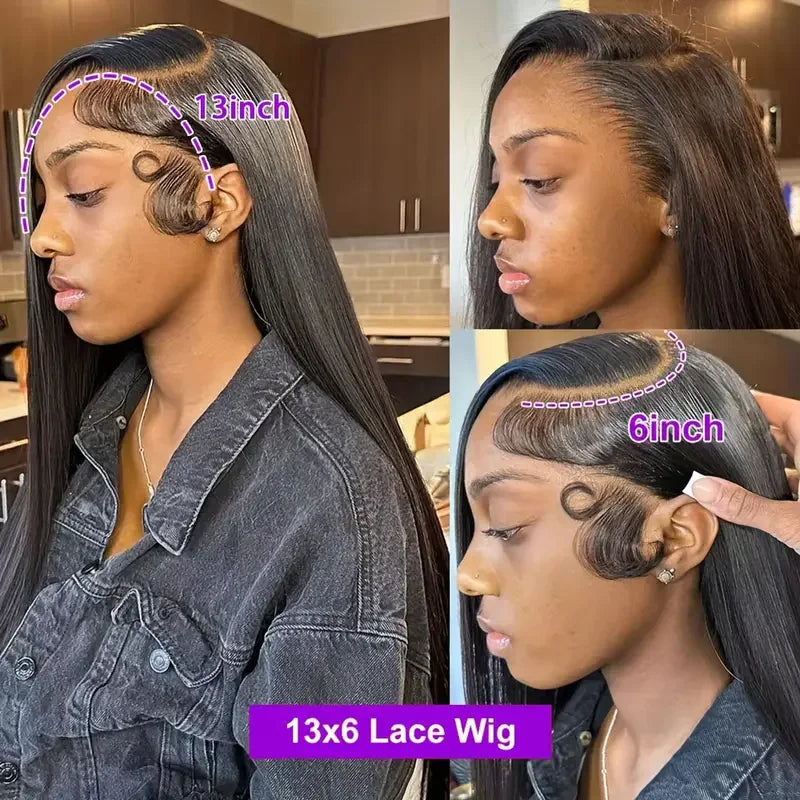 Brazilian 13x6 Lace Frontal Wig Bone Straight 13x4 Transparent Lace Front Human Hair Wigs For Black Women Pre Plucked Gabrielle