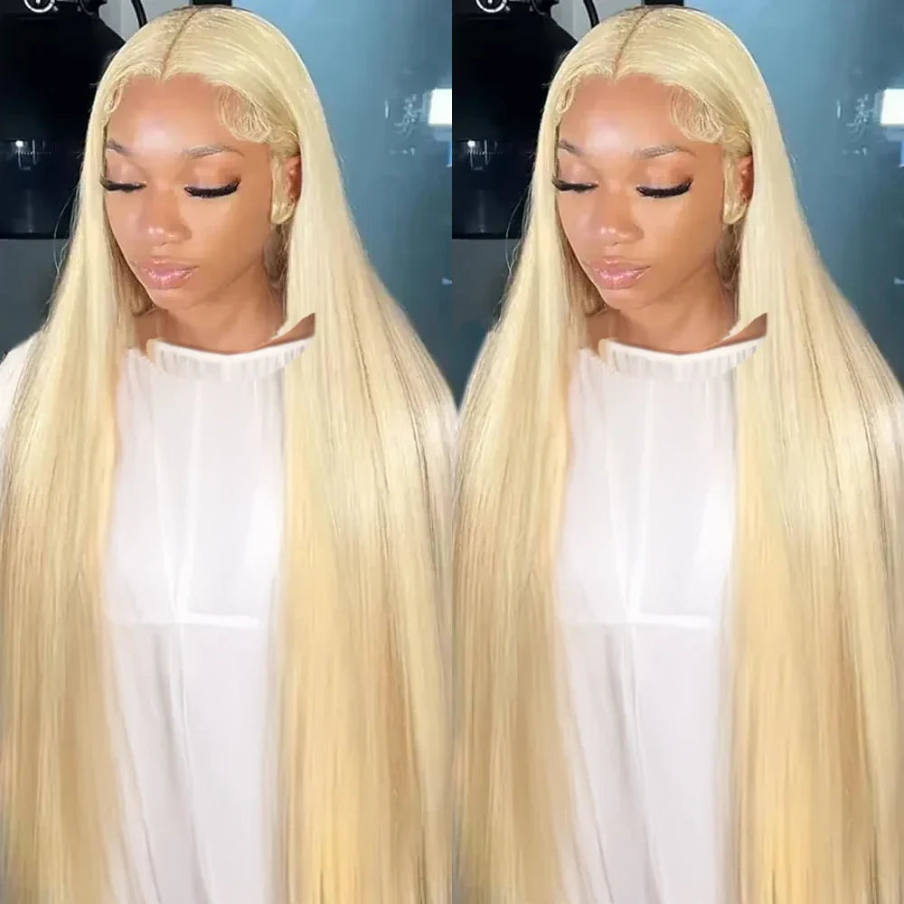613 Honey Blonde 13x6 HD Lace Frontal Human Hair Wigs Transparent Brazilian Straight 13x4 Lace Frontal Human Hair Wigs For Women