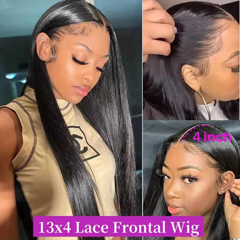 Brazilian 13x6 Lace Frontal Wig Bone Straight 13x4 Transparent Lace Front Human Hair Wigs For Black Women Pre Plucked Gabrielle