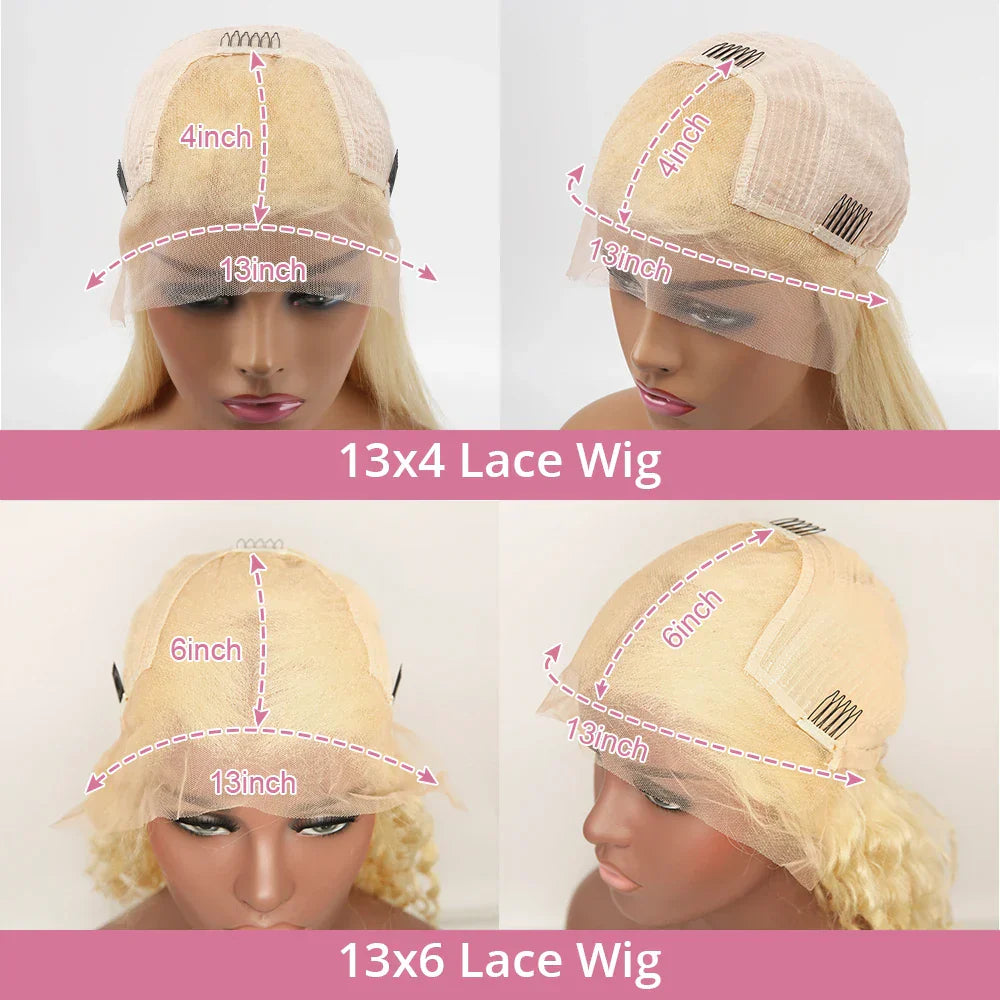 613 Honey Blonde 13x6 HD Lace Frontal Human Hair Wigs Transparent Brazilian Straight 13x4 Lace Frontal Human Hair Wigs For Women