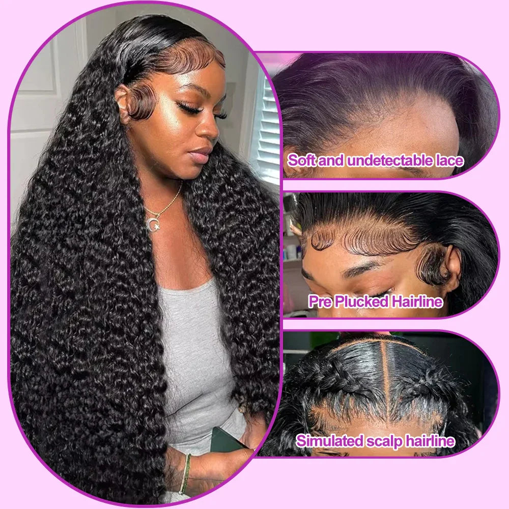 7X5 13X4 Water Wave Glueless Wig Ready to Wear PrePlucked 13X6 Deep Wave HD Lace Frontal Wig Curly Human Hair Wigs For Women
