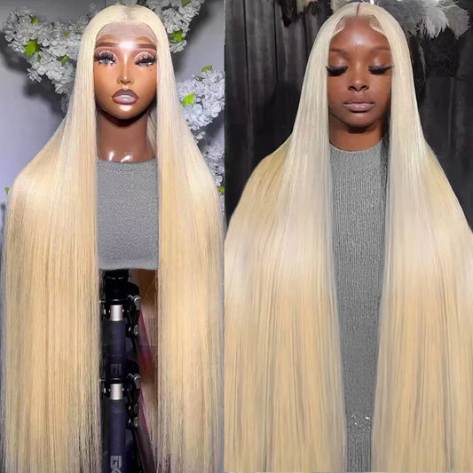 613 Honey Blonde 13x6 HD Lace Frontal Human Hair Wigs Transparent Brazilian Straight 13x4 Lace Frontal Human Hair Wigs For Women