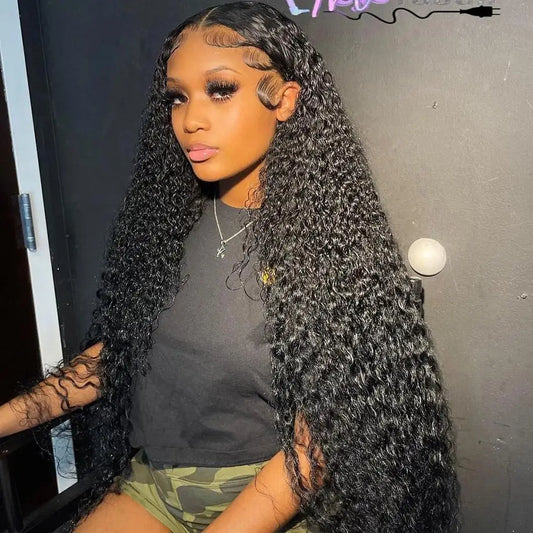 Super Sale Water Wave 13x4 Lace Front Real Human Hair Wigs For Black Women 30 Inch HD Wet And Wavy Loose Deep Wave Frontal Wig