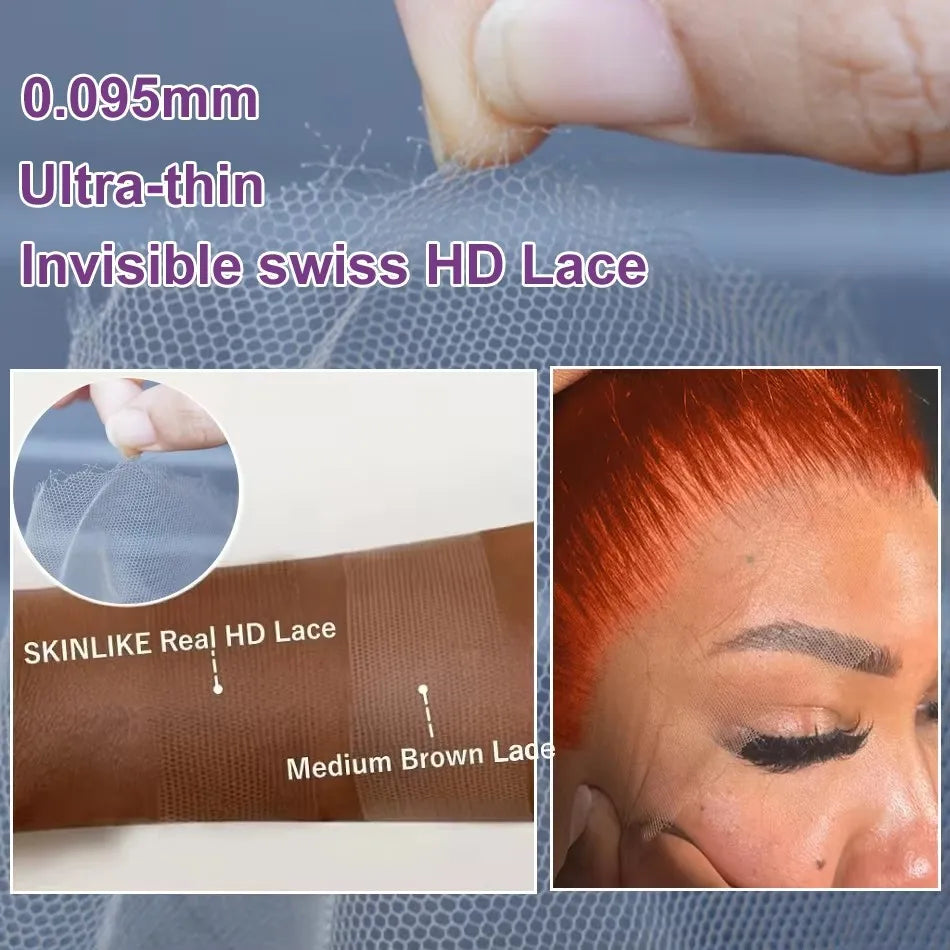 Ginger Lace Front Wig Human Hair Curly Wig For Women Colored 30Inch Deep Wave Frontal Wig 350 HD Lace Wig Orange 13x6 Human Hair