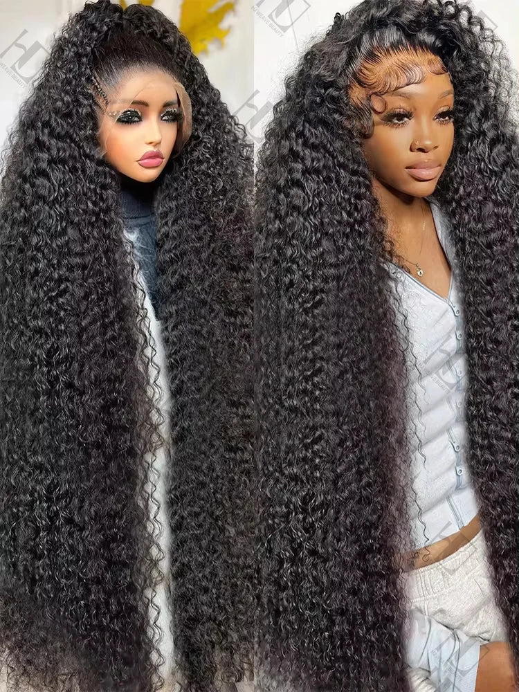 300% Density 40 46 Inch Deep Wave 13x6 HD Lace Front Human Hair Wig Loose Water Curly 13x4 Lace Frontal Wig Human Hair For Women