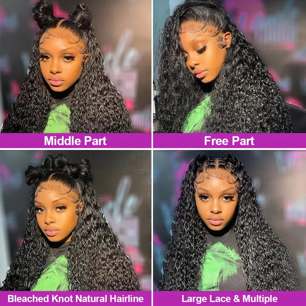 7X5 13X4 Water Wave Glueless Wig Ready to Wear PrePlucked 13X6 Deep Wave HD Lace Frontal Wig Curly Human Hair Wigs For Women