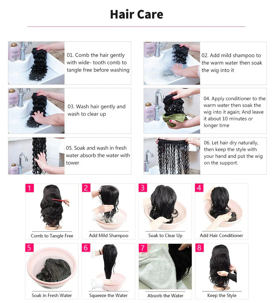 HD Deep Wave 13x4 Lace Frontal Human Hair Wig On Sale 28 30 32 Inch Brazilian Remy 200% Density Curly 4x4 Closure Wigs for Women