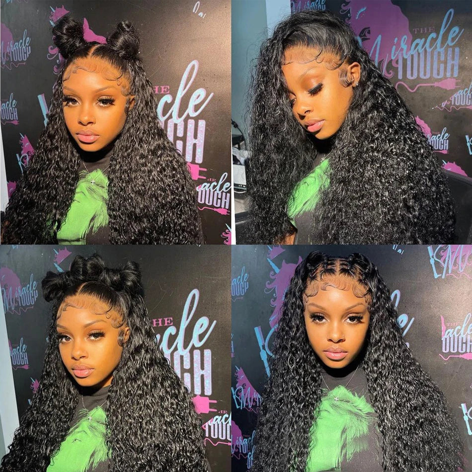 HD Deep Wave 13x4 Lace Frontal Human Hair Wig On Sale 28 30 32 Inch Brazilian Remy 200% Density Curly 4x4 Closure Wigs for Women