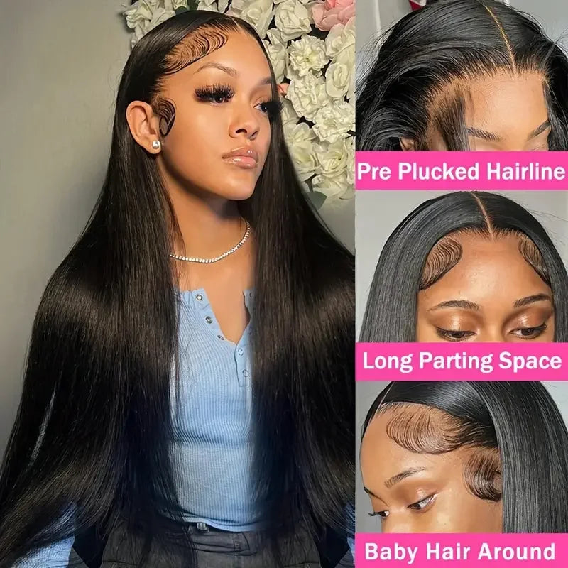 Brazilian 13x6 Lace Frontal Wig Bone Straight 13x4 Transparent Lace Front Human Hair Wigs For Black Women Pre Plucked Gabrielle