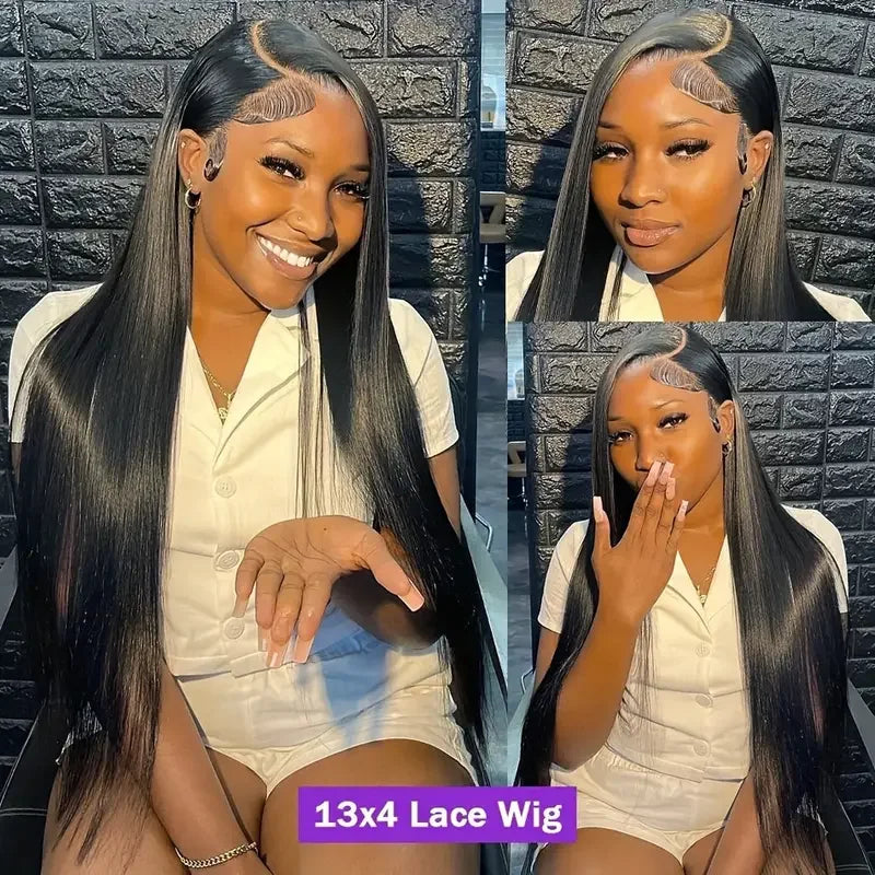 Brazilian 13x6 Lace Frontal Wig Bone Straight 13x4 Transparent Lace Front Human Hair Wigs For Black Women Pre Plucked Gabrielle
