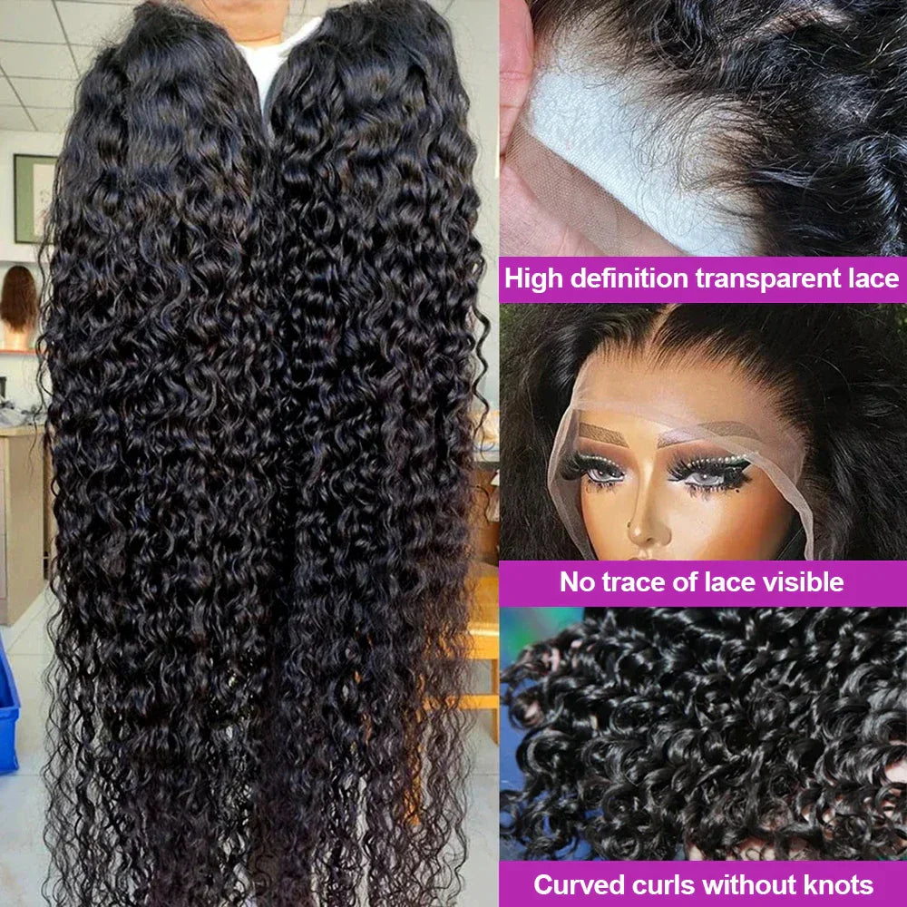 7X5 13X4 Water Wave Glueless Wig Ready to Wear PrePlucked 13X6 Deep Wave HD Lace Frontal Wig Curly Human Hair Wigs For Women