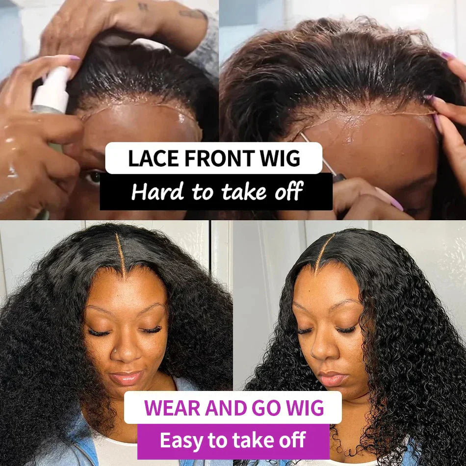 7X5 13X4 Water Wave Glueless Wig Ready to Wear PrePlucked 13X6 Deep Wave HD Lace Frontal Wig Curly Human Hair Wigs For Women
