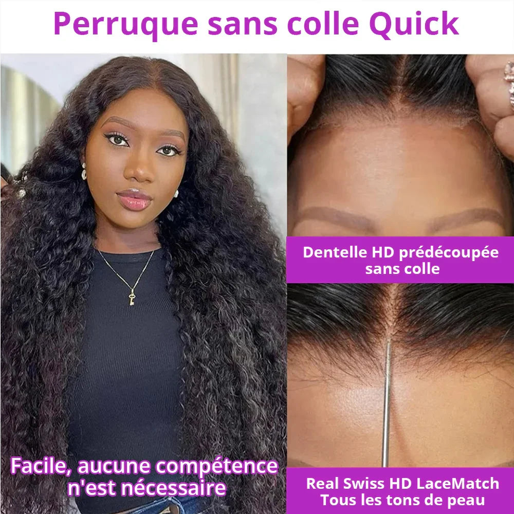 7X5 13X4 Water Wave Glueless Wig Ready to Wear PrePlucked 13X6 Deep Wave HD Lace Frontal Wig Curly Human Hair Wigs For Women